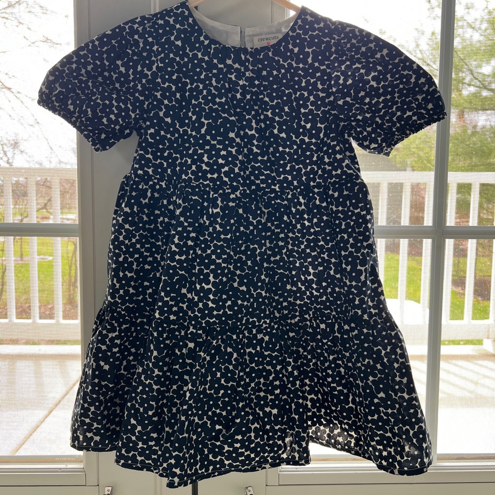 Charming Navy and White Kids Dress